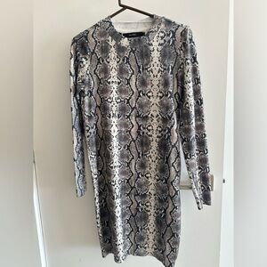 🎀Vero Moda Black and Gray Patterned Long Sleeve Dress